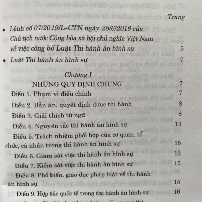 Luật Thi Hành Án Hình Sự Năm 2019