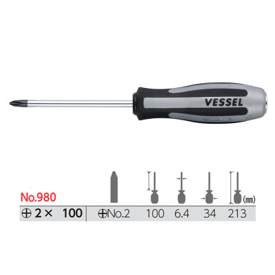 Tô vít đóng Megadora No.980 không cần xoay cán Vessel sản xuất tại Nhật Bản