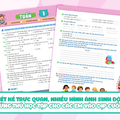 Combo Phiếu Bài Tập Cuối Tuần Toán + Tiếng Việt Lớp 4 (35 Tuần Học) (Bộ 2 Cuốn) - MEGA