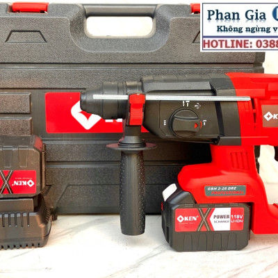 Máy Khoan Bê Tông KEN 188V - PIN 15 CELL 3 Chức năng - Động Cơ Từ Không Chổi Than - Máy Khoan Có Búa 100% Dây Đồng - Bảo Hành 12 Tháng