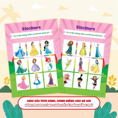 Sách - Cùng Khủng Long Học Nét Cơ Bản Quyển 1 - Các Nét Đầu Tiên - Sticker Bé Gái - Megabook