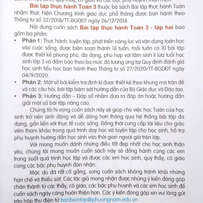 Bài Tập Thực Hành Toán 3 - Tập 2 (Theo Chương Trình Giáo Dục Phổ Thông 2018)
