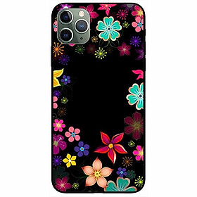Ốp lưng dành cho Iphone 11 Pro Max mẫu Hoa Đủ Sắc Nền Đen