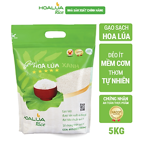 Gạo Hoa Lúa Xanh - Túi 5kg - Tơi xốp, mềm cơm, dẻo ít, thơm nhẹ