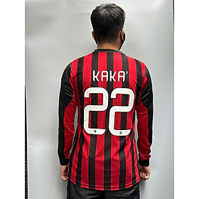 Áo Bóng Đá Retro AC Milan 2013 Dài Tay - Sân Nhà In Tên Kaka Số 22 bản cao cấp vải Cotton Polyester