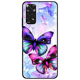 Ốp lưng dành cho Xiaomi Redmi Note 11 4G mẫu Cặp Đôi Bướm Tím Hồng