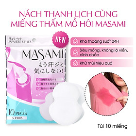 Miếng dán thấm mồ hôi nách Masami khử mùi thấm hút hiệu quả túi 10 miếng