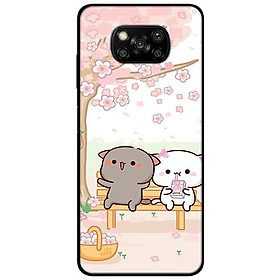 Ốp lưng dành cho Xiaomi Poco X3 mẫu Cặp Đôi Mèo Hái Hoa