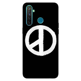 Ốp Lưng in cho Realme 5 Pro Mẫu Peace Y Nền Đen - Hàng Chính Hãng