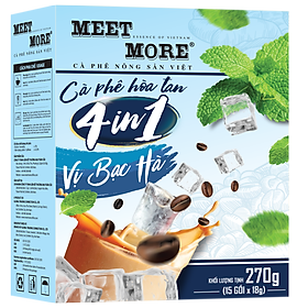 Cà phê hòa tan 4in1 Meet More vị Bạc Hà (15 GÓI * 18GR)