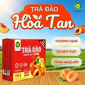 [TẶNG TOPPING] Trà Đào hòa tan Sunbeleaf, có đào thật, trà hoa quả tươi ngon, thanh mát, hộp 10 gói