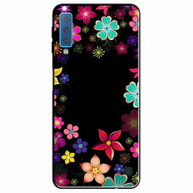 Ốp lưng dành cho Samsung A7 2018 mẫu Hoa Đủ Sắc Nền Đen