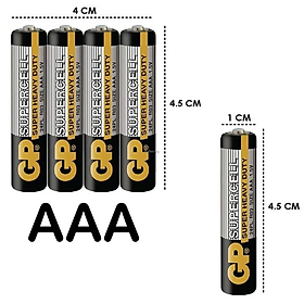 Pin Tiểu Grey Pneumatic - GP Supercell Super Heavy Duty 1.5V - Hàng Chính Hãng