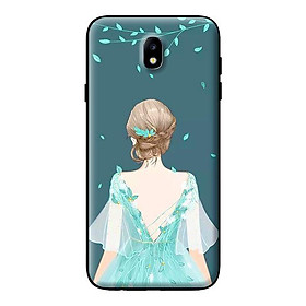 Ốp in cho Samsung Galaxy J3 Pro Cô Gái Nền Xanh - Hàng chính hãng