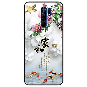 Ốp lưng dành cho Xiaomi Redmi 9 mẫu Chim Cá Nền Hoa Trắng