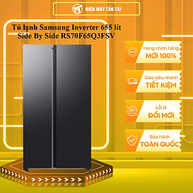 Tủ lạnh Samsung Inverter 655 lít Side By Side RS70F65Q3FSV - HÀNG CHÍNH HÃNG - CHỈ GIAO HCM