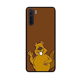 Ốp Lưng in cho Oppo A91 Mẫu Hải Ly Xin Chào - Hàng Chính Hãng