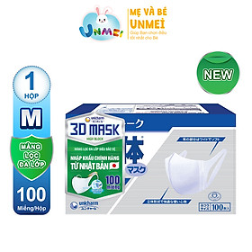 Khẩu trang Unicharm 3D Mask Ngăn Virus size M hộp 100 miếng