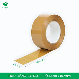 BK1D -  Băng Keo Đục - 4.8cm - Block 6 cuộn/kg - Bộ 12 cuộn băng dính đục đóng thùng hộp carton