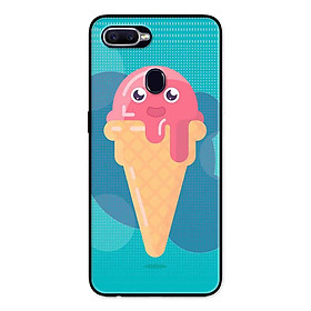 Ốp Lưng in cho Oppo A5s Mẫu Kem Mặt Cười Nền Hồng - Hàng Chính Hãng