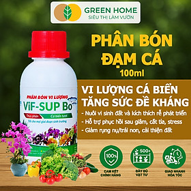 Phân Đạm Cá Greenhome, Minro, Chai 100ml, Hữu Cơ Giúp Thân, Rễ Cây Khoẻ, Siêu Chồi Và Hoa Phù Hợp Cho Hoa Hồng, Rau