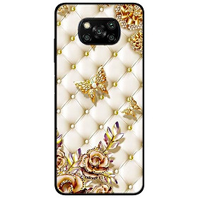Ốp lưng dành cho Xiaomi Poco X3 mẫu Bướm Vàng Giả Da