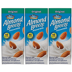 Blue Diamond - Sữa Hạt Hạnh Nhân ALMOND BREEZE Nguyên Chất 180ml x 3 Hộp
