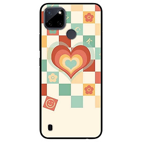 Ốp lưng dành cho Realme C21Y - Realme C25Y mẫu Tim Ô Vuông Nhiều Màu