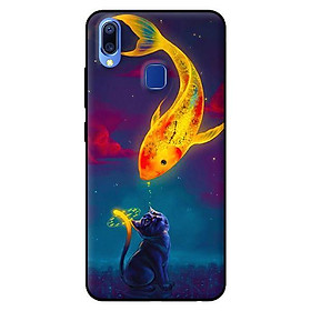 Ốp lưng in cho Vivo Y95 mẫu Mèo Và Cá - Hàng chính hãng