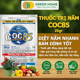Thuốc Trị Nấm Cây Trồng Greenhome, Coc85 Wp, Gói 20gr, Trừ Đốm Lá Cho Hoa Hồng, Nấm Trên Kiểng Lá, Cây Cảnh, Cây Ăn Quả
