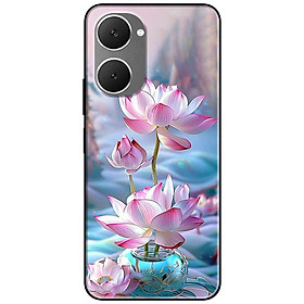 Ốp lưng cho Vivo Y03 - Y03T - Y18 - Y18S - Y18T - Y27 5G - Y28 4G - Y36 - Sen Hồng Bình Xanh - Hàng Chính Hãng