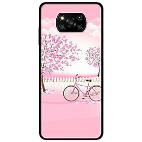 Ốp lưng dành cho Xiaomi Poco X3 mẫu Xe Đạp Nền Hồngg
