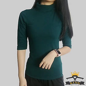 Áo thun cổ lọ nữ chất cotton cao cấp co giãn T17