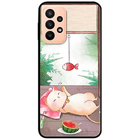Ốp lưng dành cho Samsung A13 4G mẫu Mèo Nằm Chờ Cá