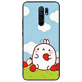 Ốp lưng dành cho Xiaomi Redmi 9 mẫu Thỏ Mập Ăn Dâu
