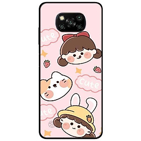 Ốp lưng dành cho Xiaomi Poco X3 mẫu Cô Gái Và Chú Cún Hồng