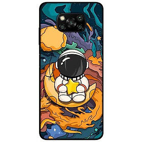 Ốp lưng dành cho Xiaomi Poco X3 mẫu Du Hành Ôm Sao Vàng