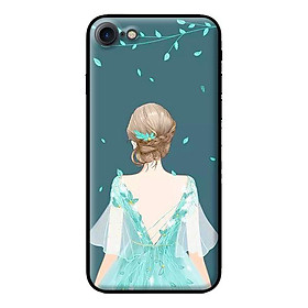 Ốp in cho iPhone 7 Cô Gái Nền Xanh - Hàng chính hãng