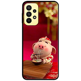 Ốp lưng dành cho Samsung A13 4G mẫu Heo Ăn Nền Đỏ