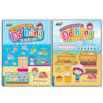 Sách - Sticker Trò Chơi Đồ Hàng - Bé Đi Thủy Cung + Bé Tập Làm Vườn - Combo 2 Cuốn - Minh Thắng