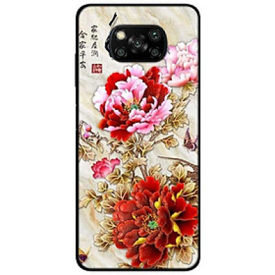 Ốp lưng dành cho Xiaomi Poco X3 mẫu Mẫu Đơn Đỏ Hồng