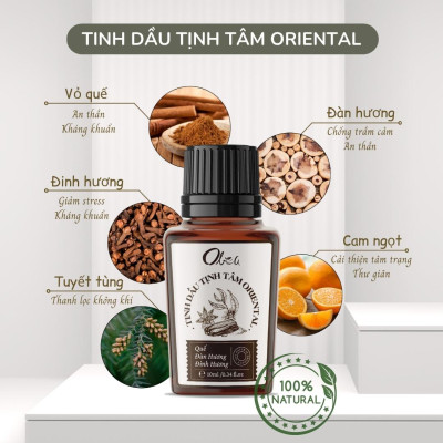 Tinh dầu thiền tịnh tâm Oriental OLEA hương ấm lọ10ml, tinh dầu thiên nhiên nguyên chất giúp thư thái tinh thần tập trung trí lực