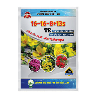 Phân bón NPK Song Ngưu 16-16-8 +13S chuyên dùng cho hoa và cây kiểng giúp Bung chồi - Ra lá - Màu sắc đẹp lâu tàn