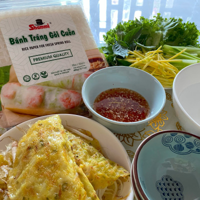 [LOẠI TRÒN] Bánh tráng gỏi cuốn Shammi tròn size 22cm túi 400g (Bánh tráng cuốn xuất khẩu)