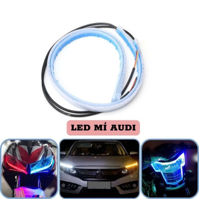 Đèn Mí Audi Xi Nhan Chạy Đuổi Cho Xe Máy & Ô Tô - Combo 2 Dây Led DC 12V Dài 60cm, Hiệu Ứng Demi