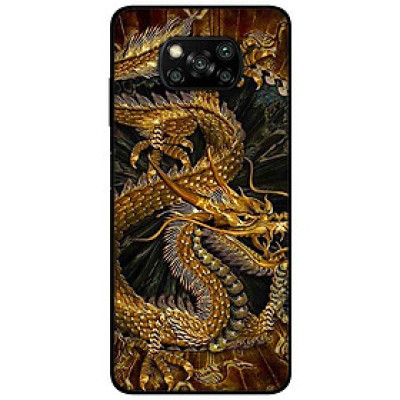 Ốp lưng dành cho Xiaomi Poco X3 mẫu Rồng Nền Đen