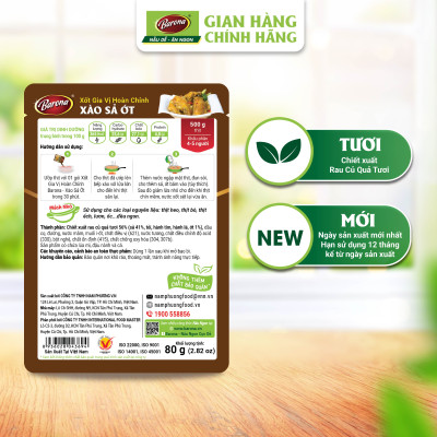 Combo 3 gói Xốt Gia vị hoàn chỉnh Barona - Xào Sả Ớt 80gr