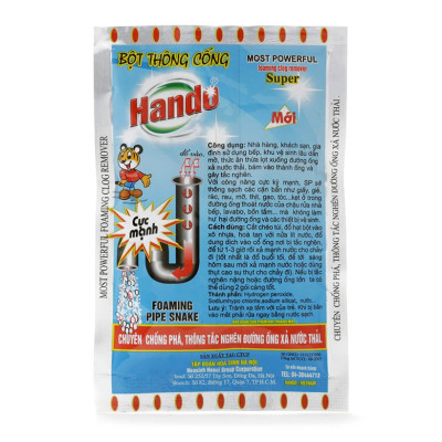 Bộ 3 Bột thông cống Hando nội địa cực mạnh 100g tiện ích- an toàn cho đường ống