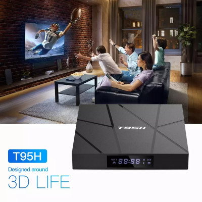 tivi box T95h điều khiển cử chỉ và giọng nói tiếng việt 4GB RAM 32GB ROM android 10 voice có cài sẵn ứng dụng truyền hình miễn phí vĩnh viễn - Hàng Nhập Khẩu