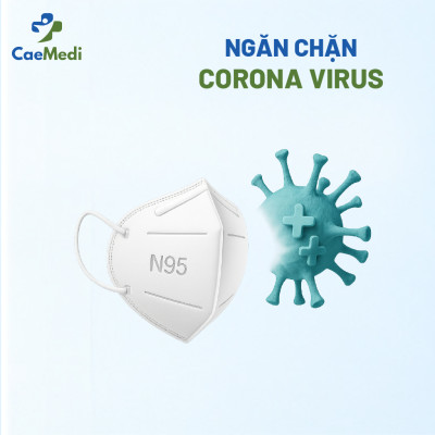 COMBO 5 HỘP Khẩu trang y tế CAEMEDI N95 cao cấp, kháng khuẩn, lọc bụi bẩn đạt chuẩn BFE, FDA, CE xuất khẩu Hoa Kỳ - Hộp 20 cái